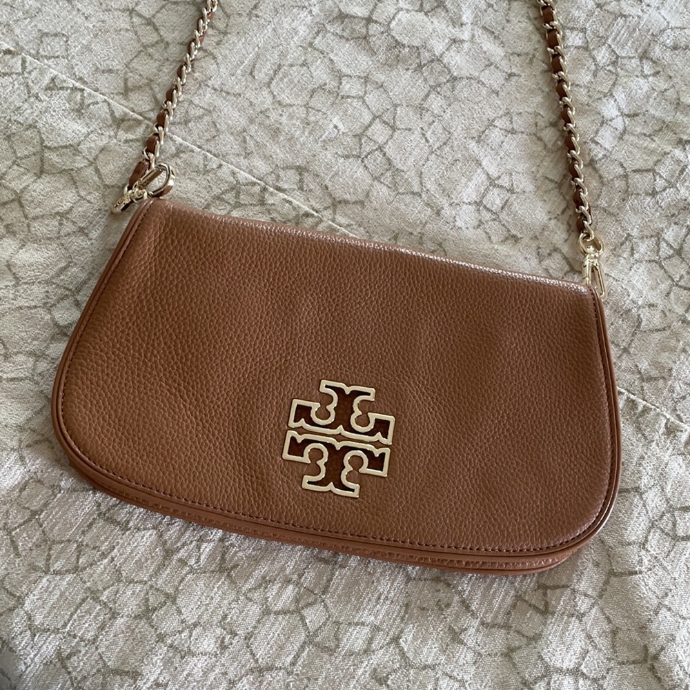 Tory Burch Miller  Purse Crossbody Brown and Gold Chain